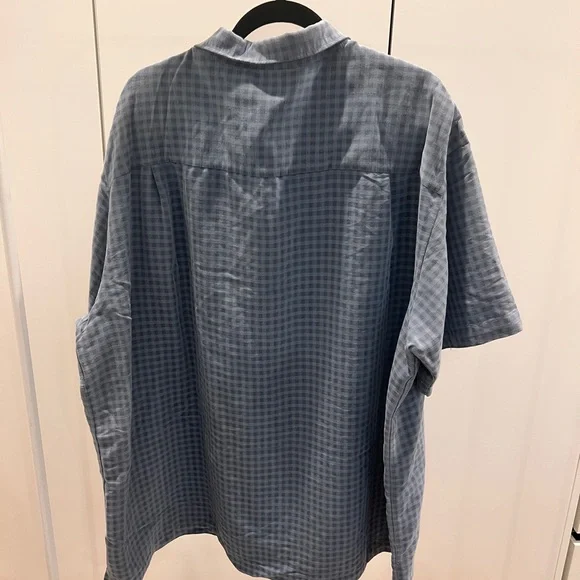 Van Heusen Light Blue Plaid Men's Shirt - Picture 3 of 3